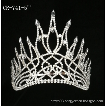 Fire Shape King Pageant Rhinestone Crown